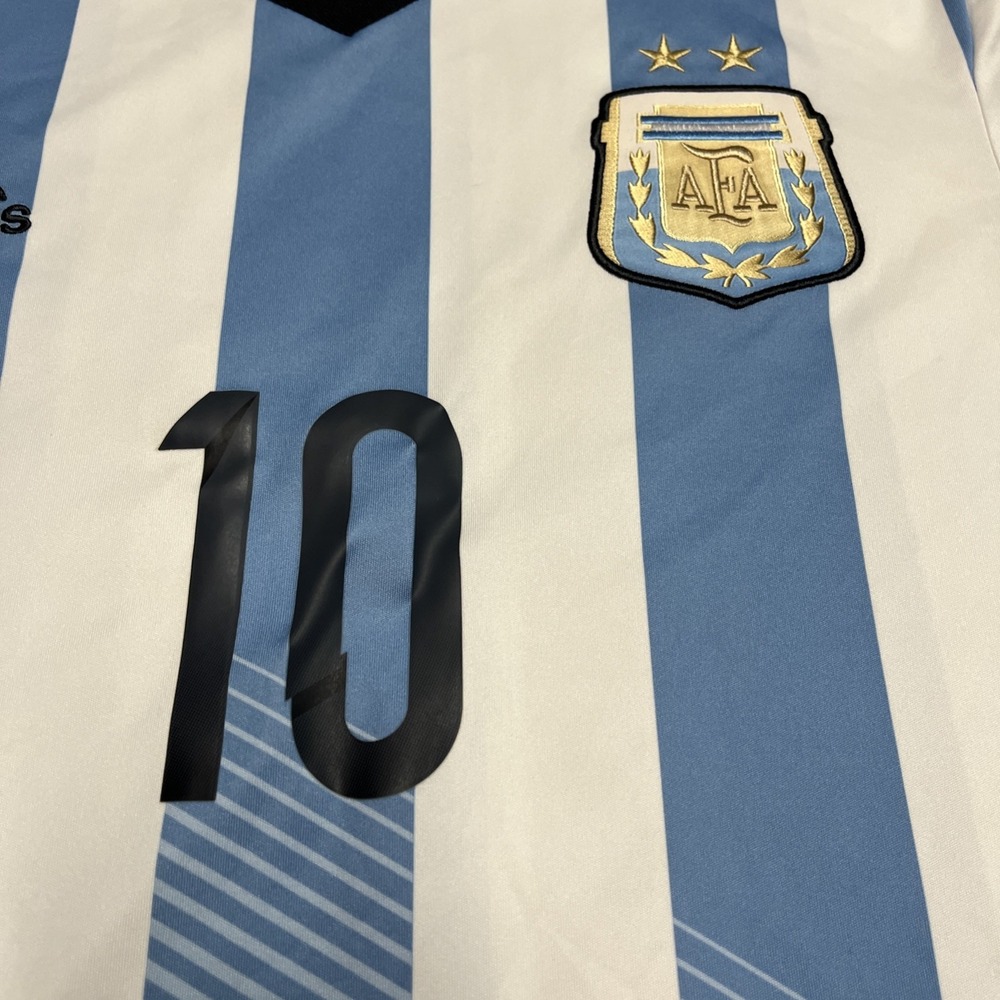 Adidas 2014 Messi Argentina Soccer Football Jersey S Home Blue White AFA Patch - Picture 3 of 9